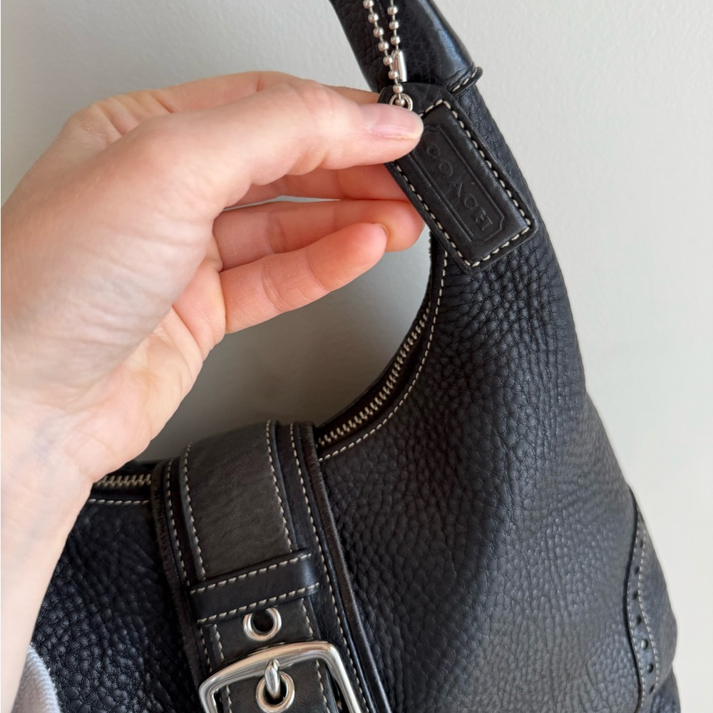 Coach Vintage Y2K Soho Buckle Hobo Bag 5054 - Black Pebbled Leather - Picture 3 of 15